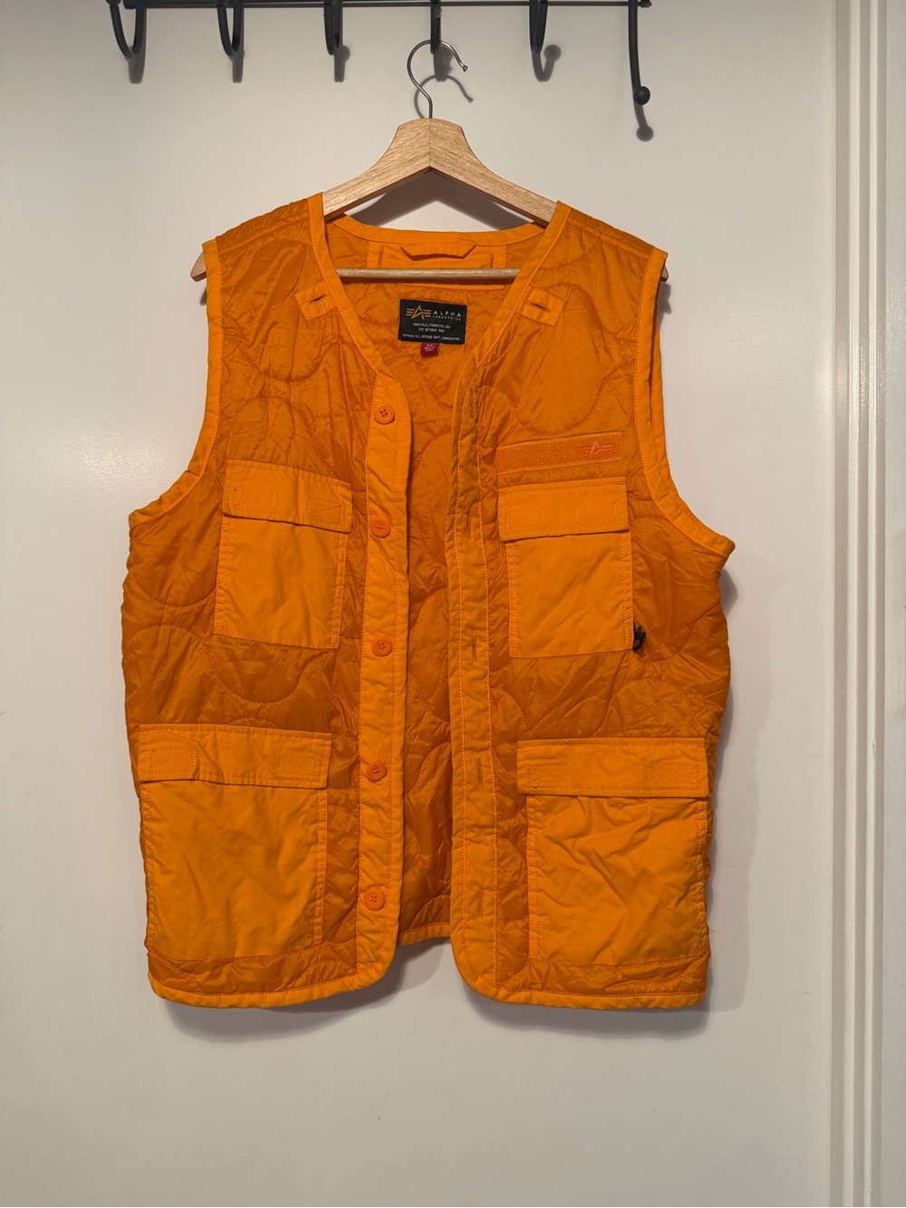 Alpha Industries Quilted Orange Utility Vest